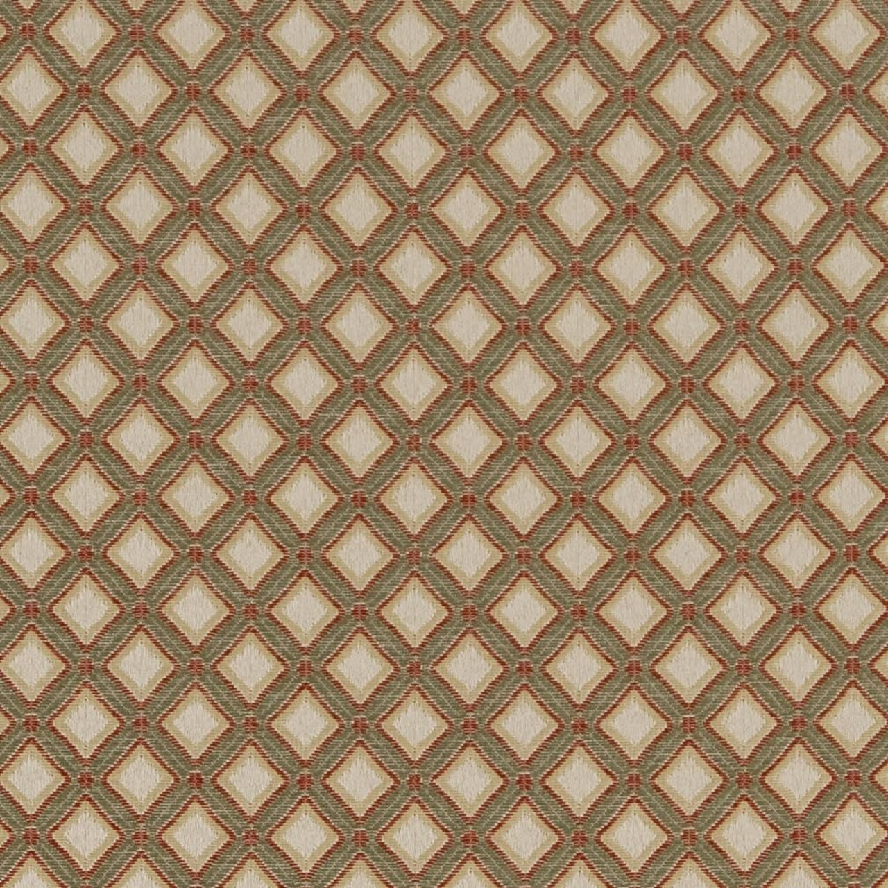 Garden Estelle - Green Diamonds,Small Scale Upholstery Fabric 54 Inches"